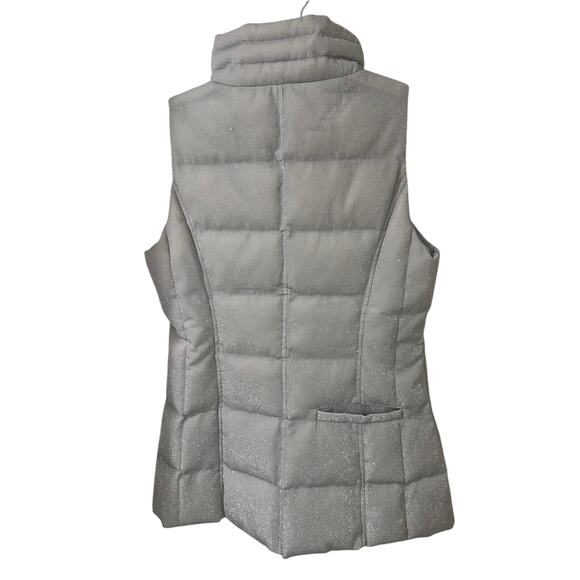 Berek Silver Slim Fit Puffer Vest Sparkly Art to Wear Glam Womens size M - Picture 8 of 8